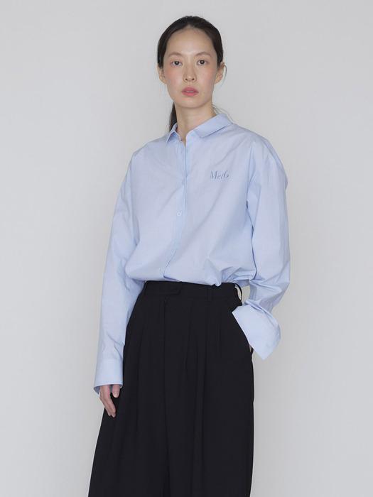 MetG broderie shirt fine stripe