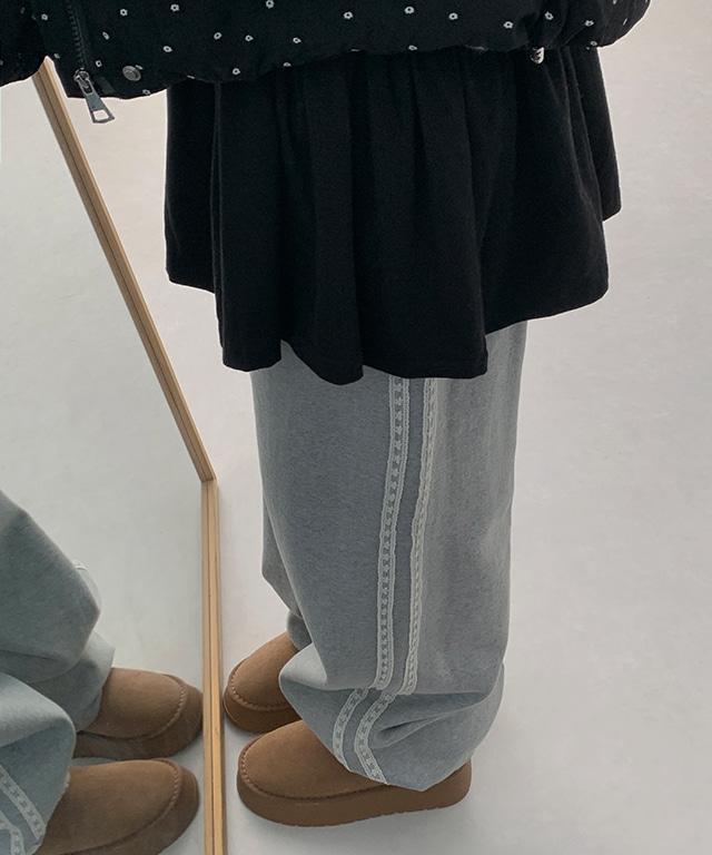 데일리쥬 헤이븐 레이스 트랙 기모 조거 팬츠