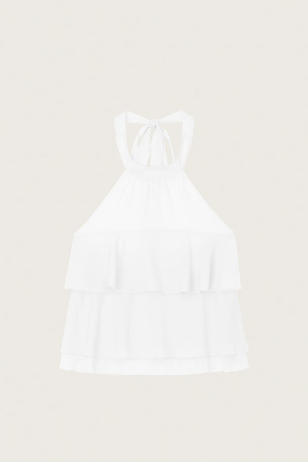 Dear rosy chiffon halter blouse, White