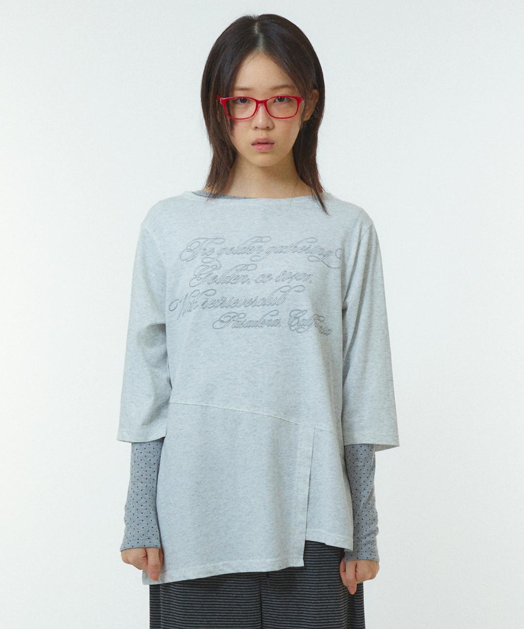 CUT LINE LONG SLEEVE [MELANGE GRAY]