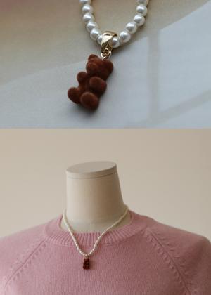 Bear 진주 necklace