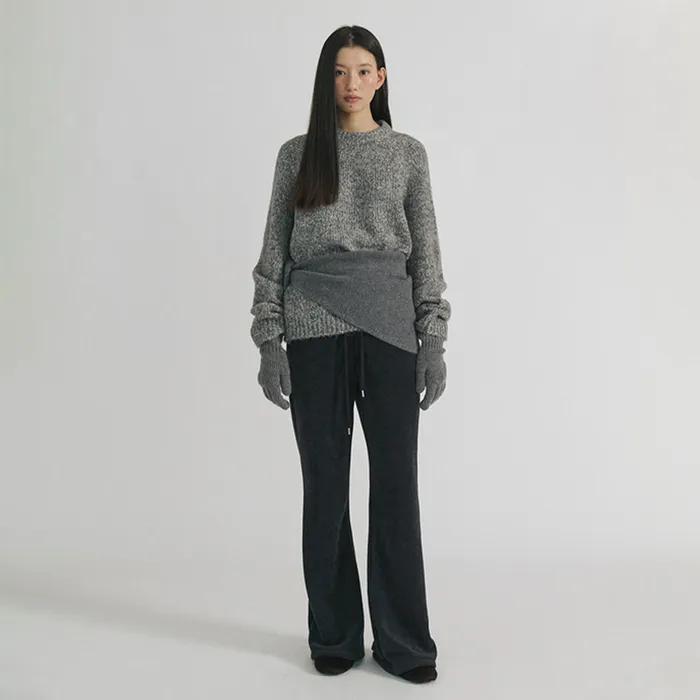 [융기모]Fleece Lined Bootcut Banding Pants_NAVY