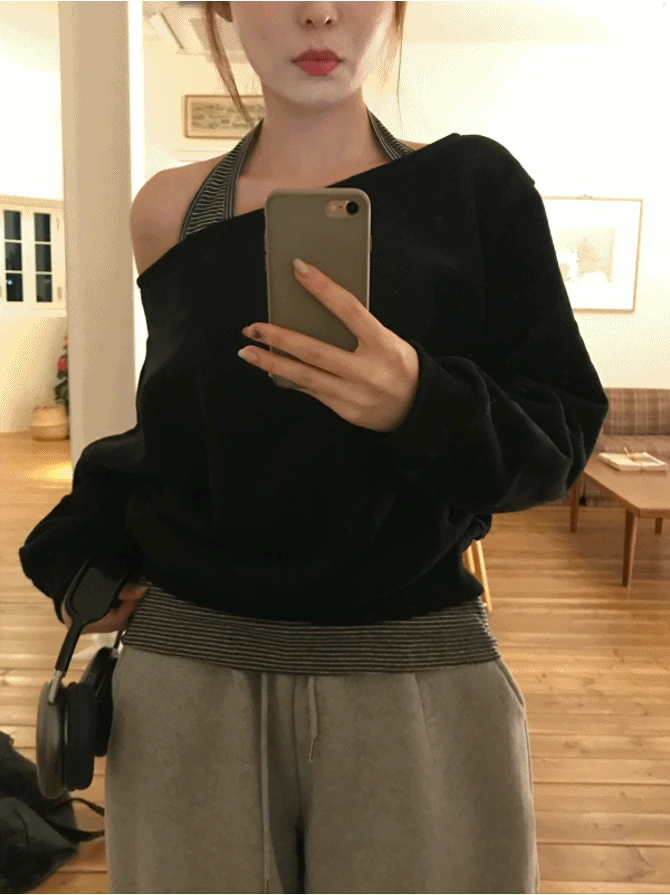 sl - 스프라이트 홀터넥 레이어드 나시