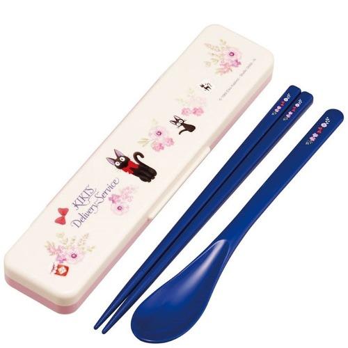 지브리 마녀배달부키키 고양이 지지 도시락용 숟가락 젓가락 케이스 수저콤비세트 (프렌치)
