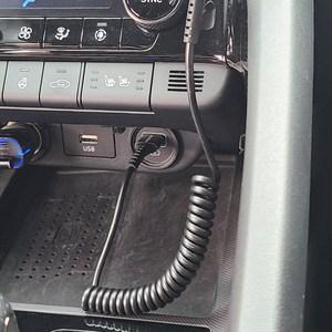 옵시디언 차량용 USB A to C 핸드폰 스프링 코일 고속충전케이블 3A, 12cm, 1개