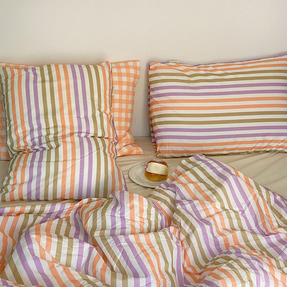 무지개 스트라이프 이불베게커버 세트