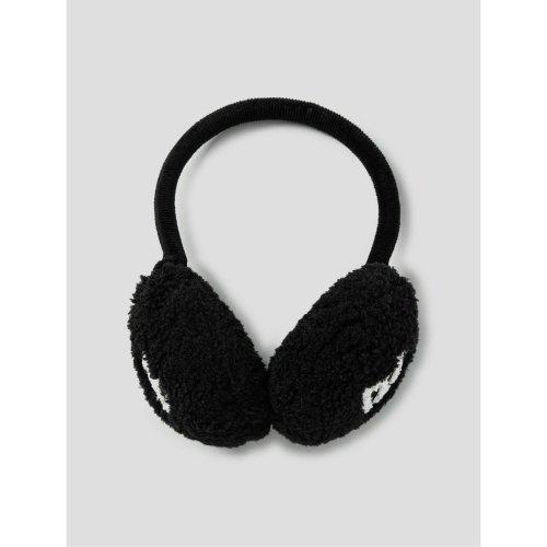 여성 블랙 부클 로고 자수 귀마개 (BJ2984A025)