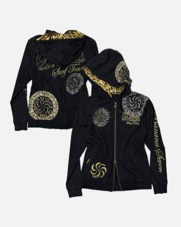 BANANA SEVEN embroidery cubic logo hood zip-up