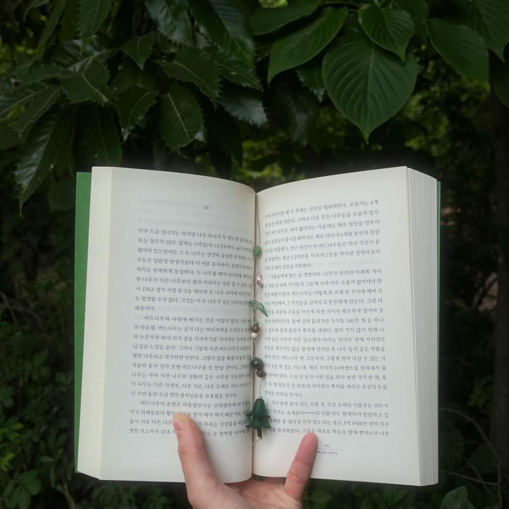 여름숲 비즈 끈 책갈피