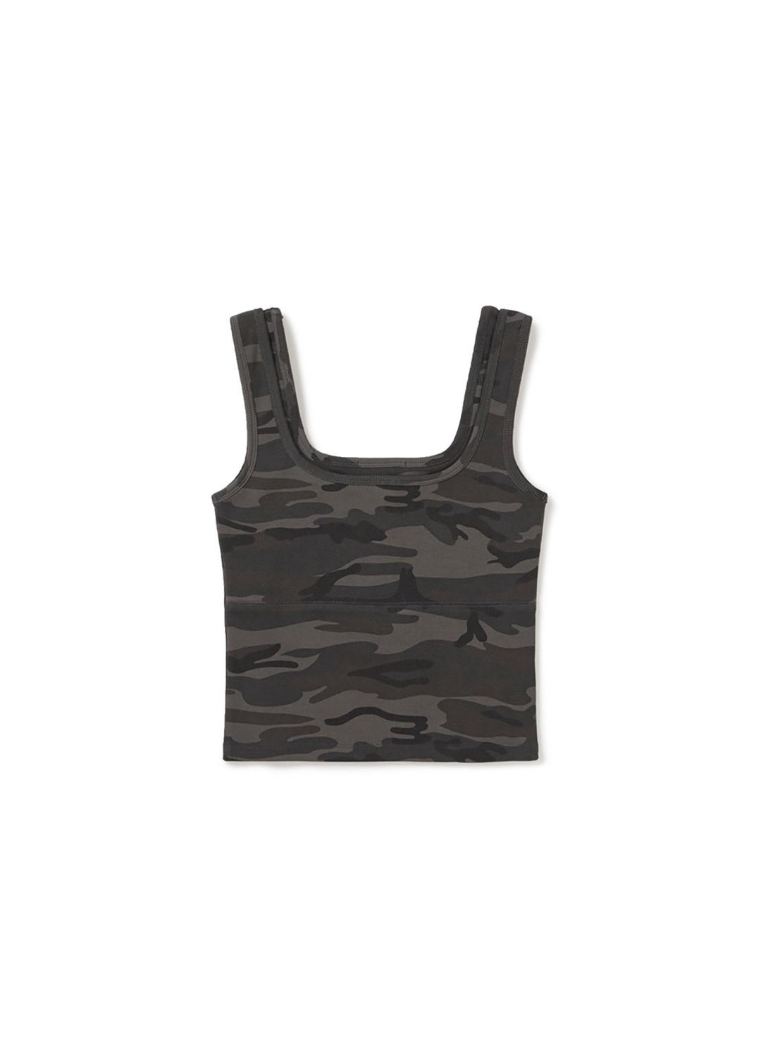 DOUBLE LAYERED TANK TOP CAMO (DARK GREY)