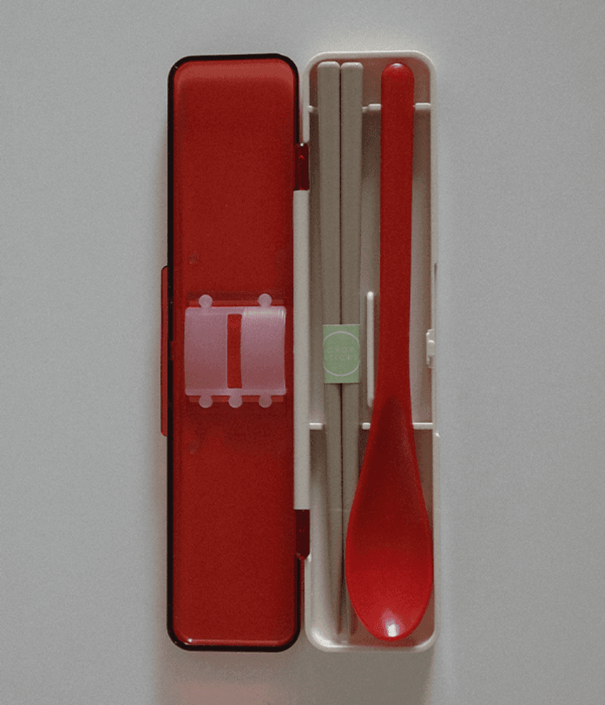 [미구소상점]  シングルせたい  일인가구 - antibacterial spoon & chopsticks / authentic red