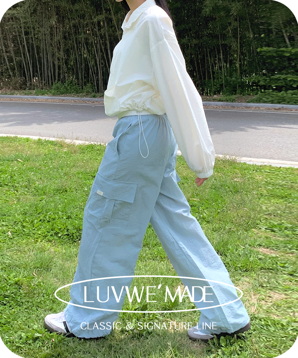 🚀당일발송[MADE/힙와이드핏] #자체제작 유우 썸머 바스락 투웨이 스트링 조거 나일론 카고 팬츠 트레이닝팬츠 (6color)_LUVWE' made