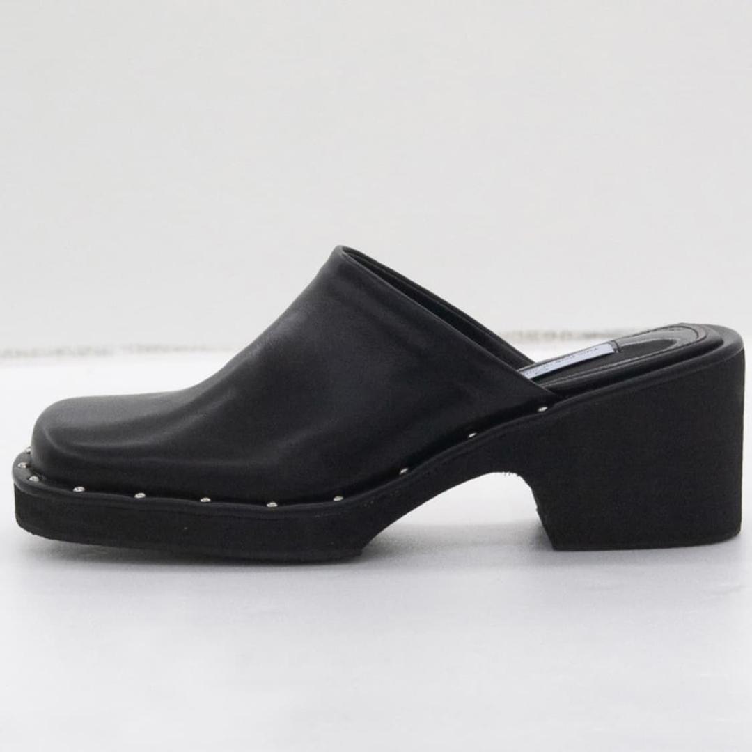 Stud Leather Mule Black 250 나나깔미사깔펑크룩락시크 | 후루츠패밀리