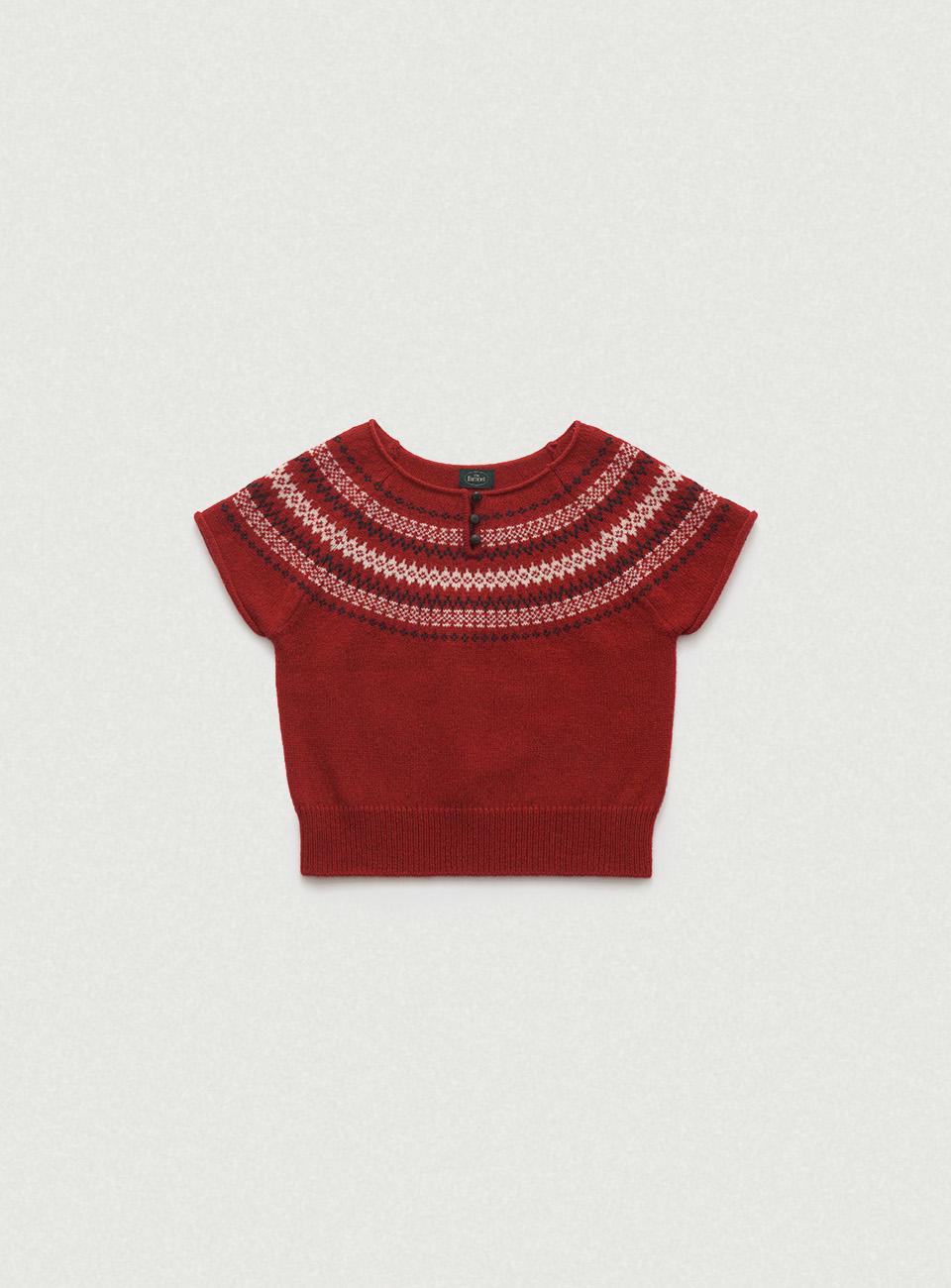 Coline Jacquard Half Knit_Red