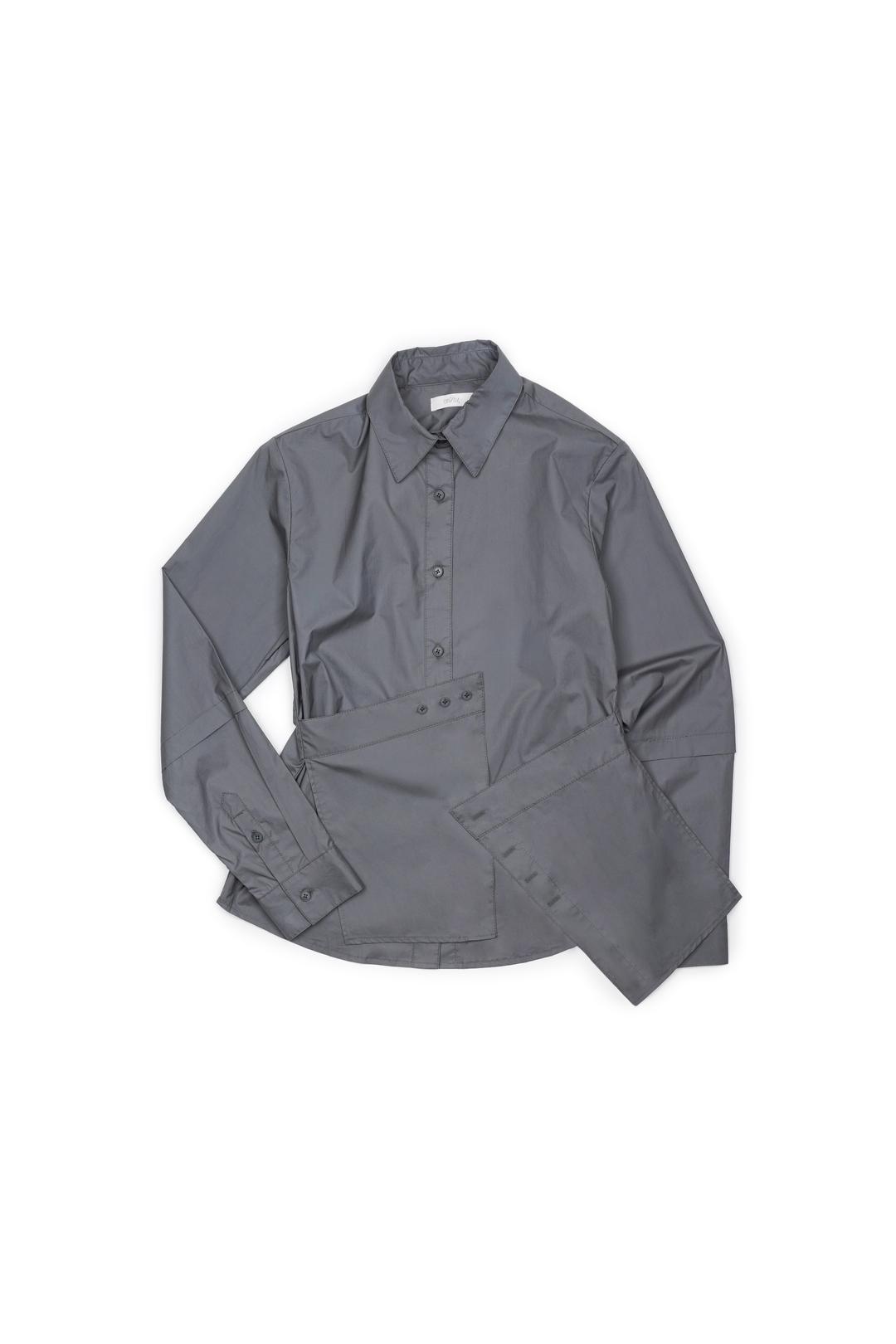Structured Layered Slim Shirts Charcoal