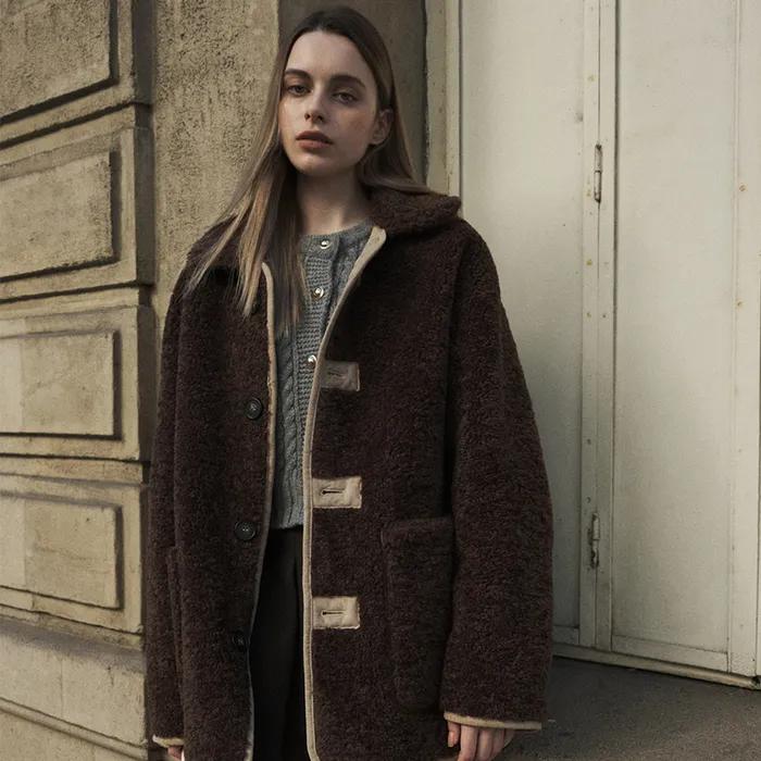 REVERSIBLE MUSTANG COLLOR COAT_BROWN
