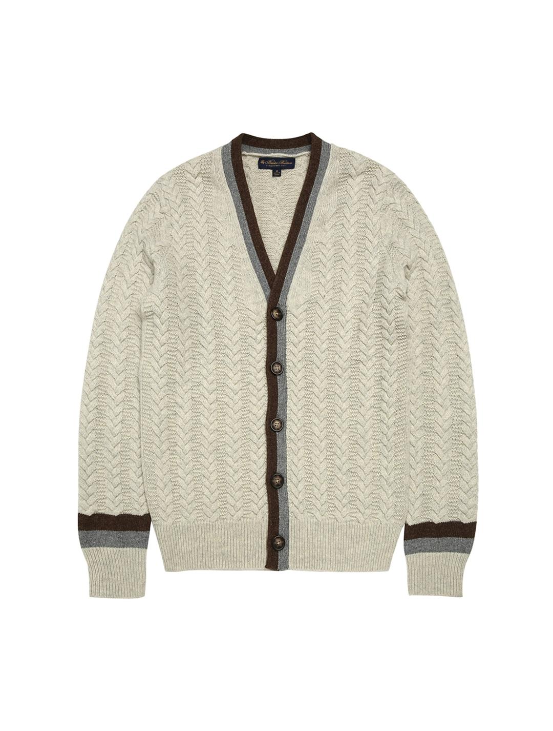 [브룩스브라더스] 알파카 테니스 가디건 (화이트) (BBWCMM0913ZDW)