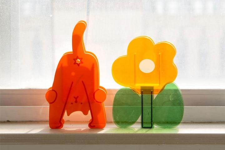 [해외] FAFA 아크릴 인테리어 고양이 X꼬 화병 트레이