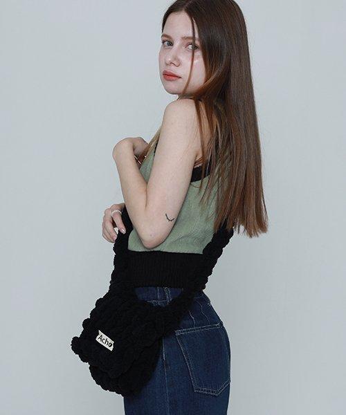 니티드 스노우 크로스백_블랙