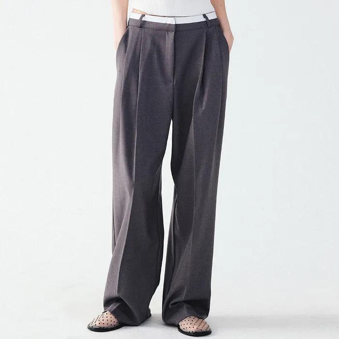 [문가영 착용] DOUBLE WAISTBAND SLACKS_2 COLOR