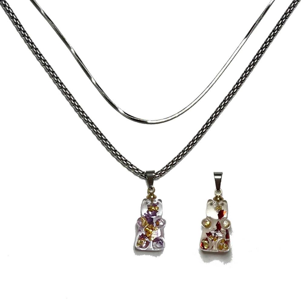 [제로베이스원 김태래 착용] MADE jellybear Necklace / 곰돌이목걸이 유니크 시크 키치 러블리