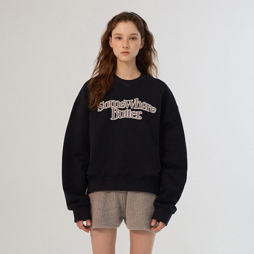 Check wave logo sweatshirt - Navy