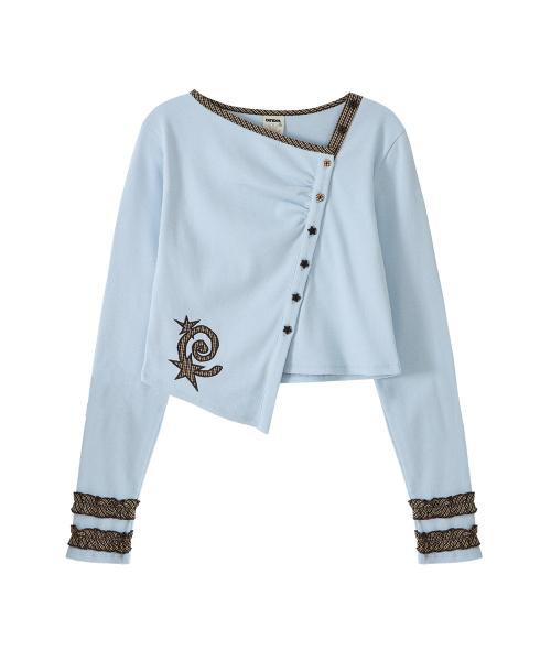 DD sprial star knit cardigan (SKY BLUE)