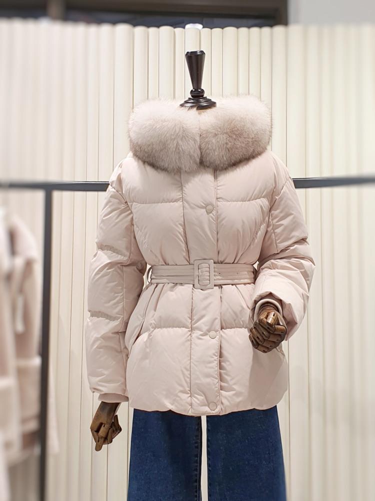 주크 사가폭스퍼 벨트 구스 숏 패딩점퍼 v224psg938