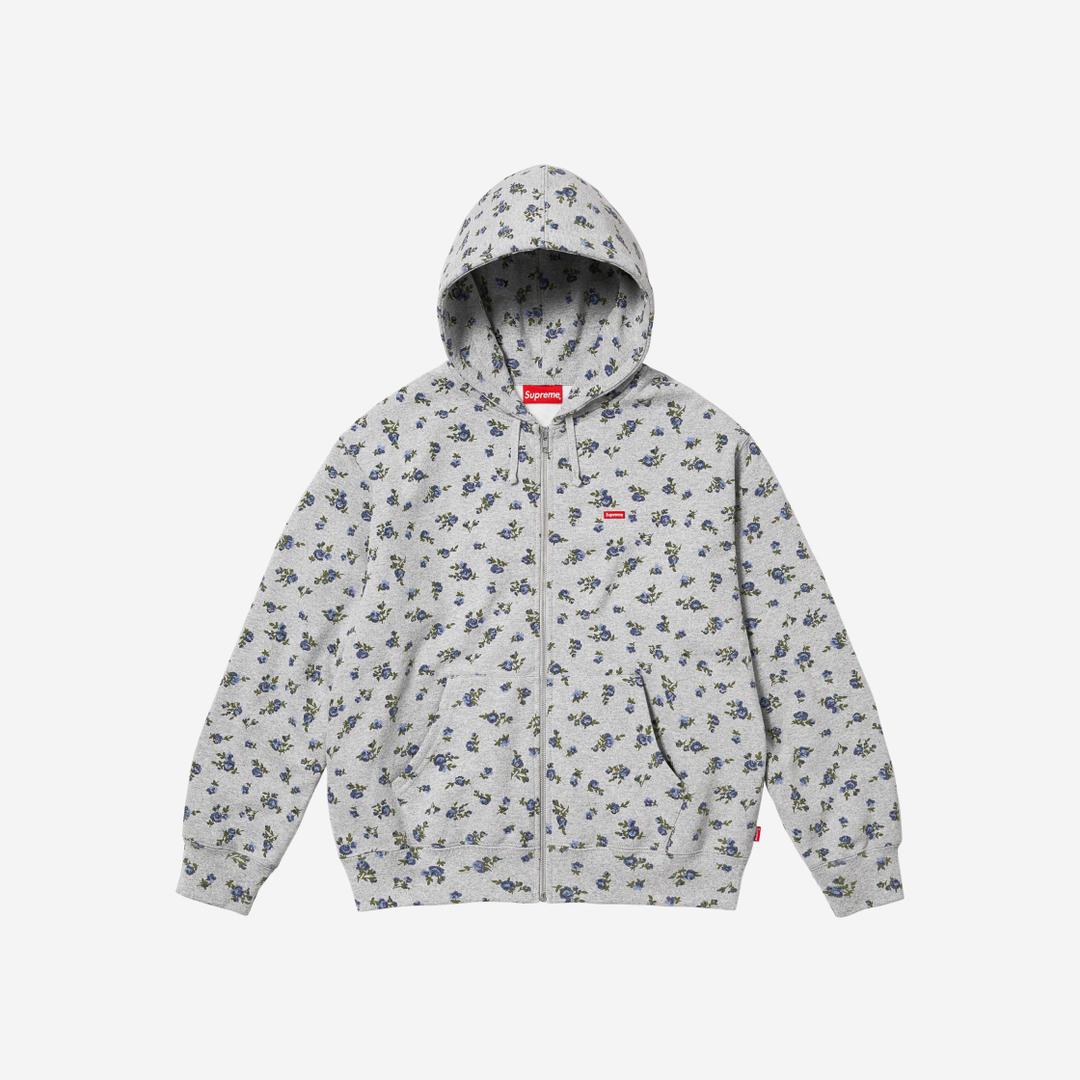 Supreme Small Box Zip Up Hooded Sweatshirt Flowers - 23FW