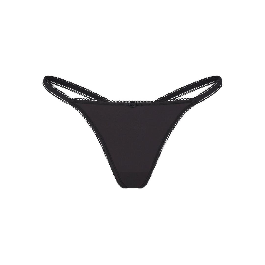 FITS EVERYBODY PICOT STRING THONG | ONYX