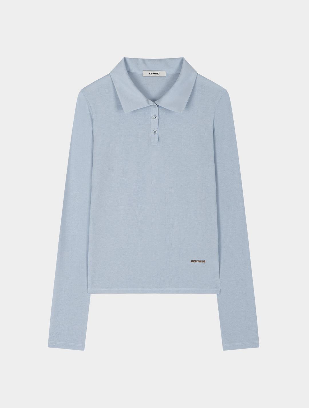 Slit See-Through Top (Light Blue)