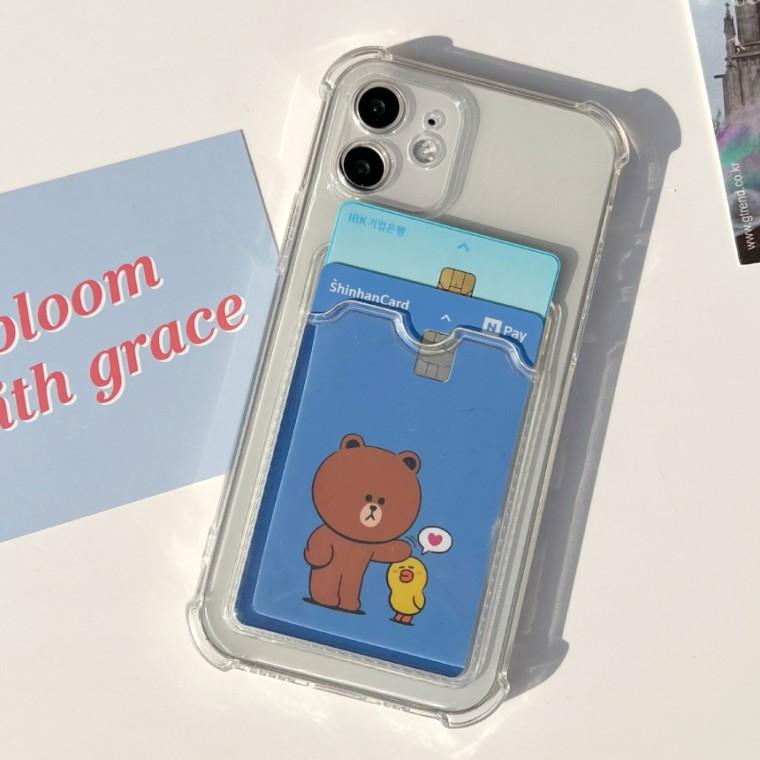 GTrend 데이즈 카드수납 렌즈보호 투명젤리케이스S24 S23 S22 S21 + 아이폰16 15 14 13 12 미니 프로 맥스