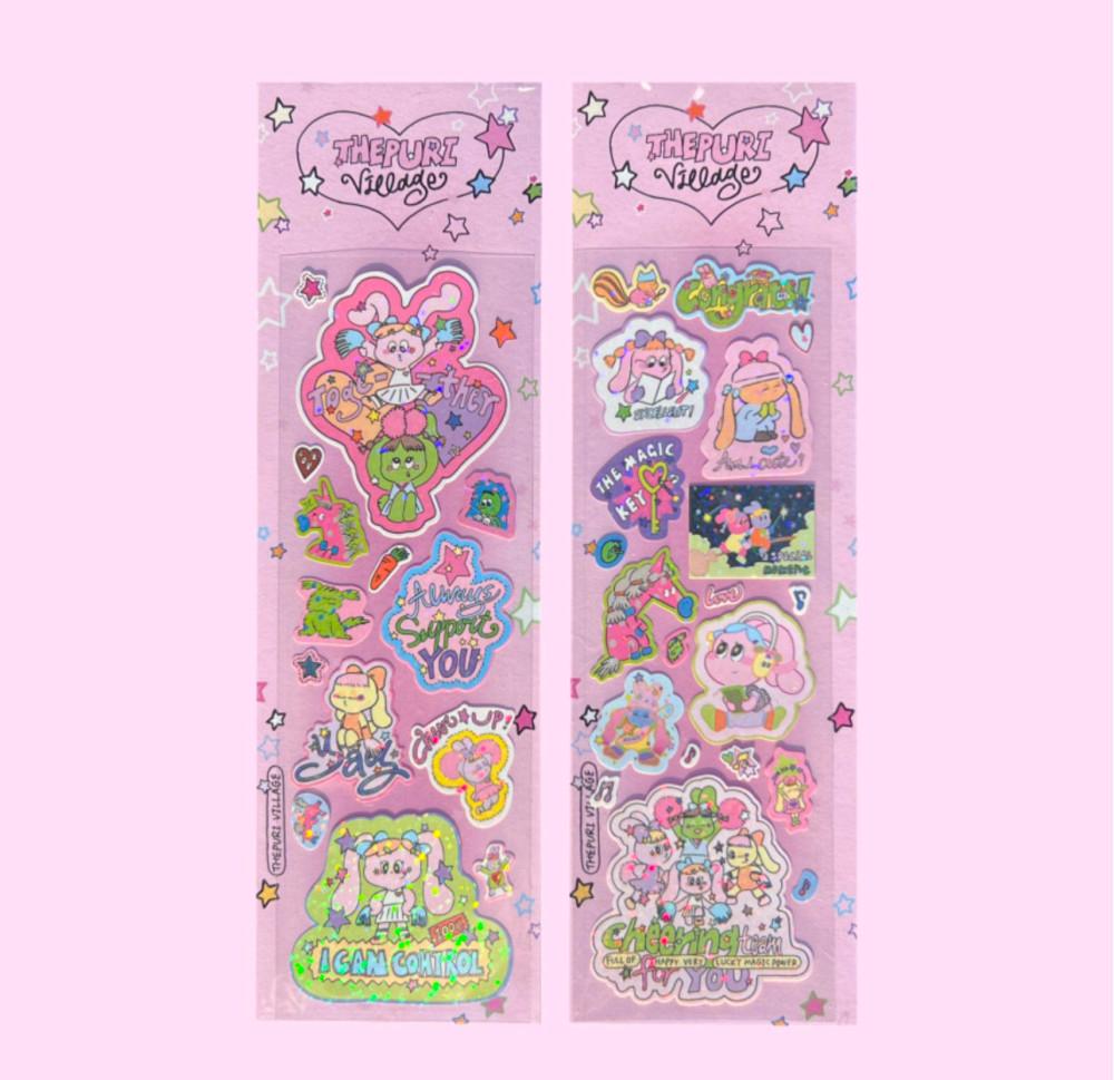 [THEPURI VILLAGE⋆더푸리 빌리지] hologram sticker ver.5 (2types)