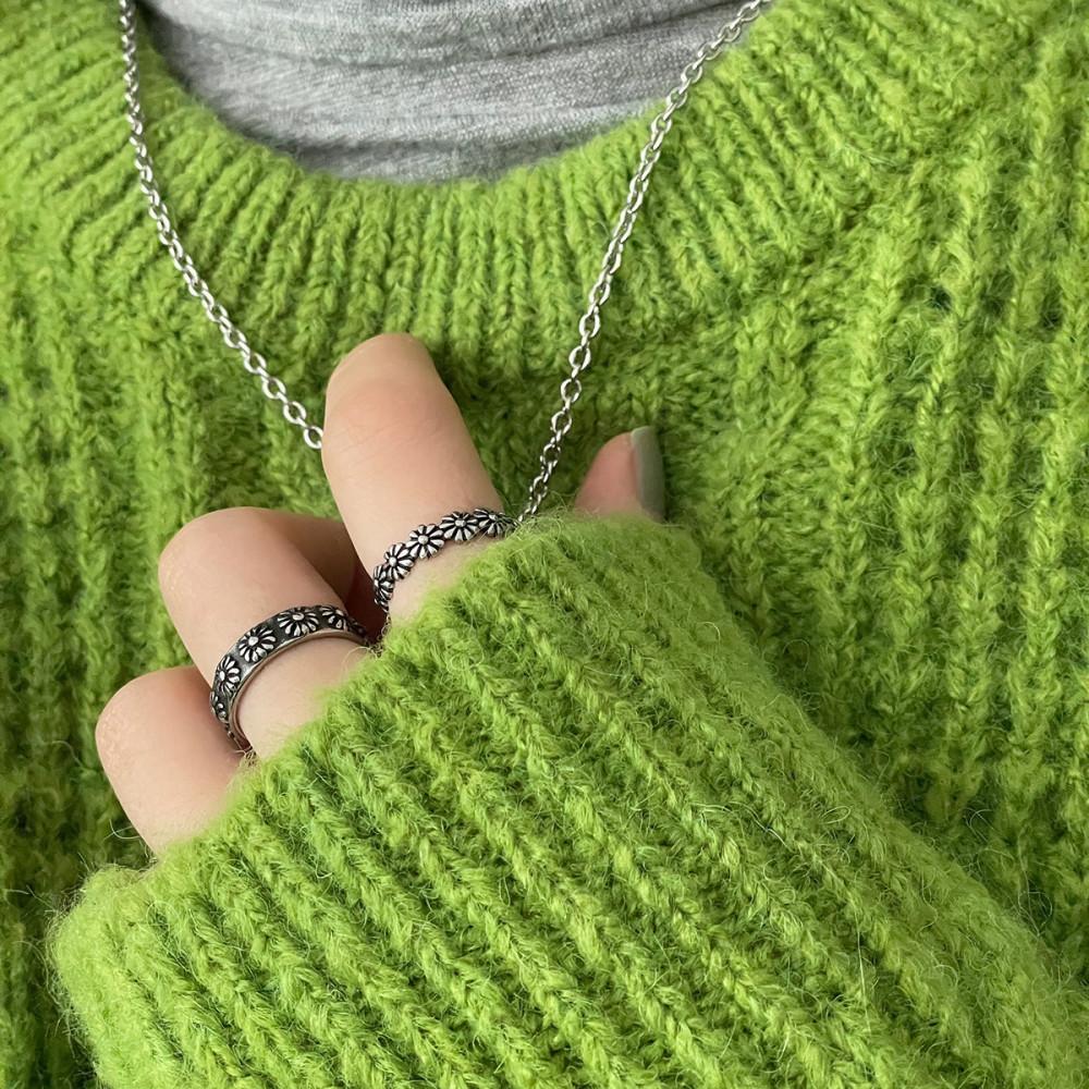 [써지컬스틸] 유화 블랙꽃 반지