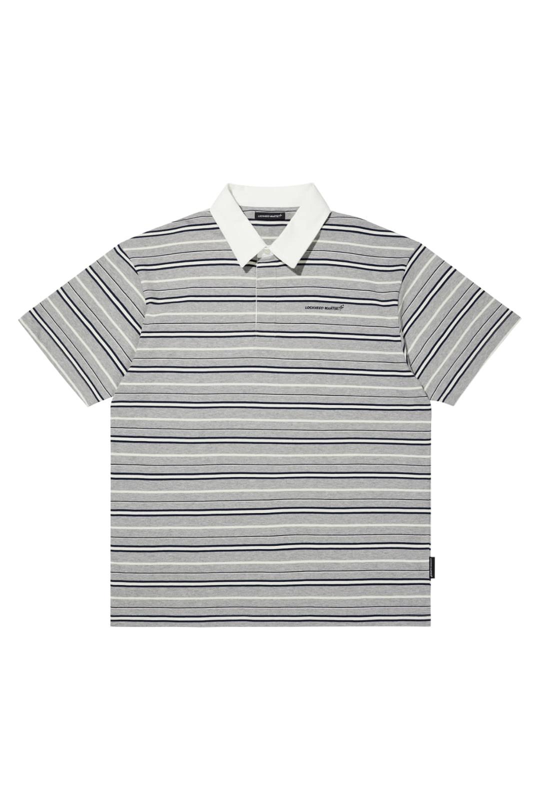 스트라이프 폴로 티셔츠(STRIPE POLO TEE) (GREY)