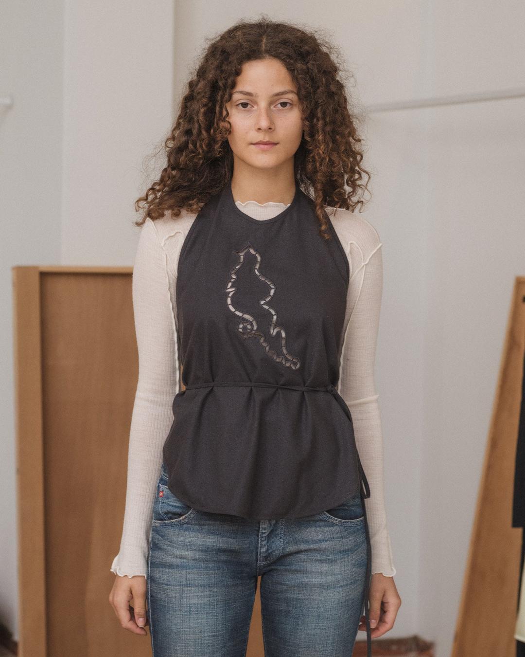 Lei Apron Top - BRIDGE GREY / XS