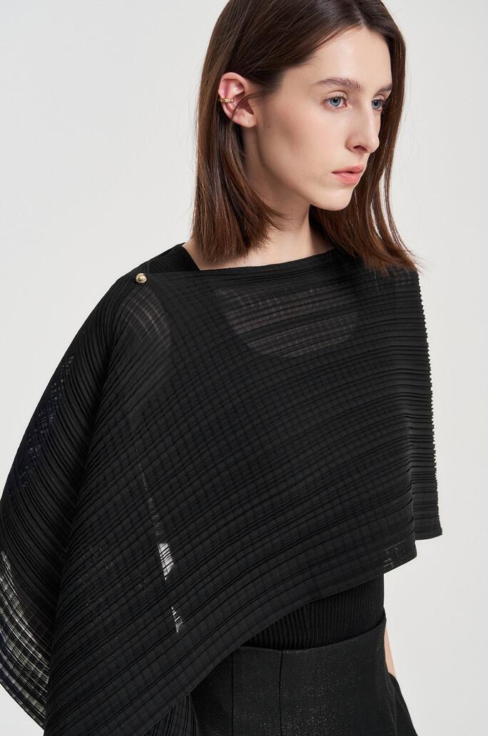 [OBZEE] 플리츠 보트넥 케이프