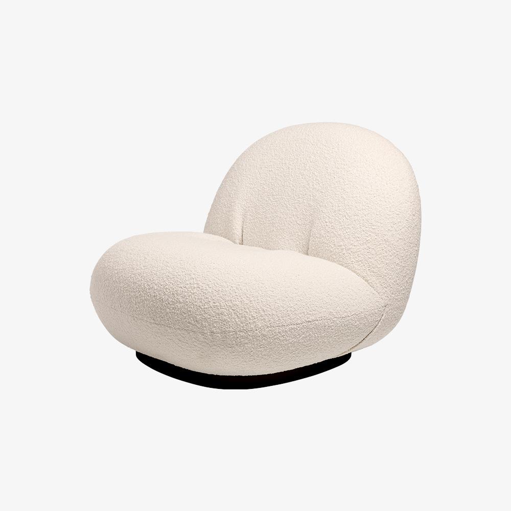 PACHA LOUNGE CHAIR RETURNING SWIVEL KARAKORUM/BLACK SEMI MATT