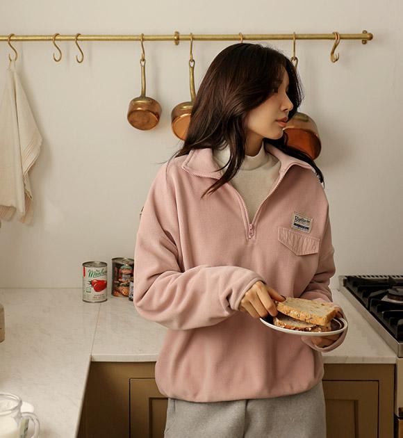 8OA0808NN_[JUST BETTER] 나흐 플리스 반집업 맨투맨