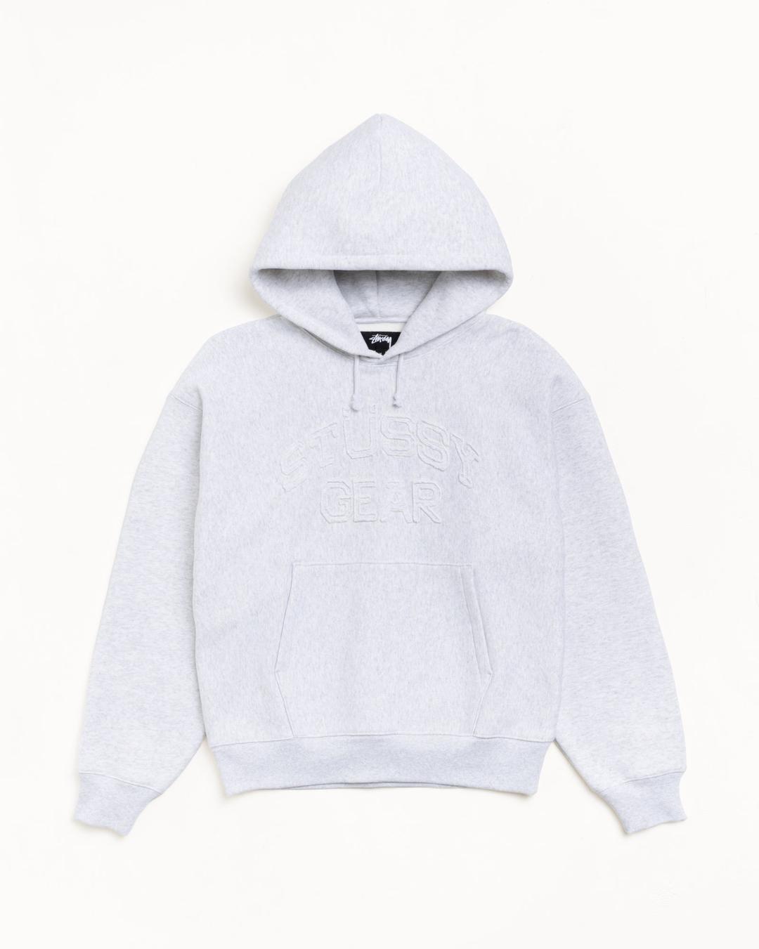 GEAR APPLIQUE HOODIE - Ash Heather / S
