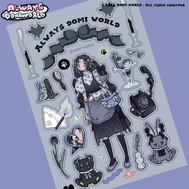 [도미월드] 블랙리본 칼선스티커