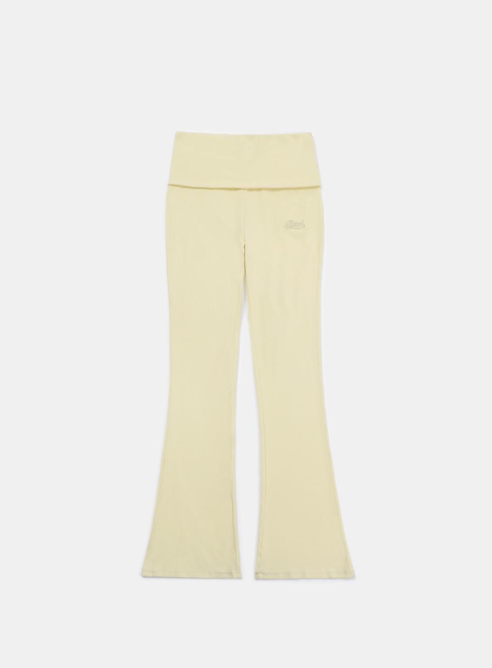 [w-pts24-056] Beyond Soft Fold Over Bootcut Pants - Butter