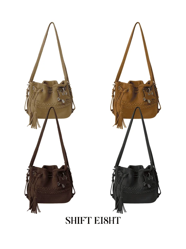 [3type🖤/키링set!] 웨스턴 스타 스웨이드 사각 숄더백 크로스백 백팩 가방 4color