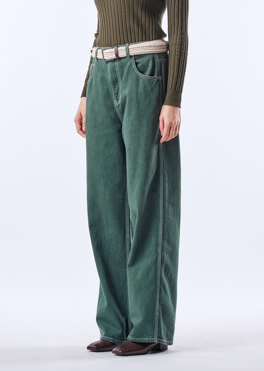 카펜터 피그먼트 다잉  와이드 팬츠_Green