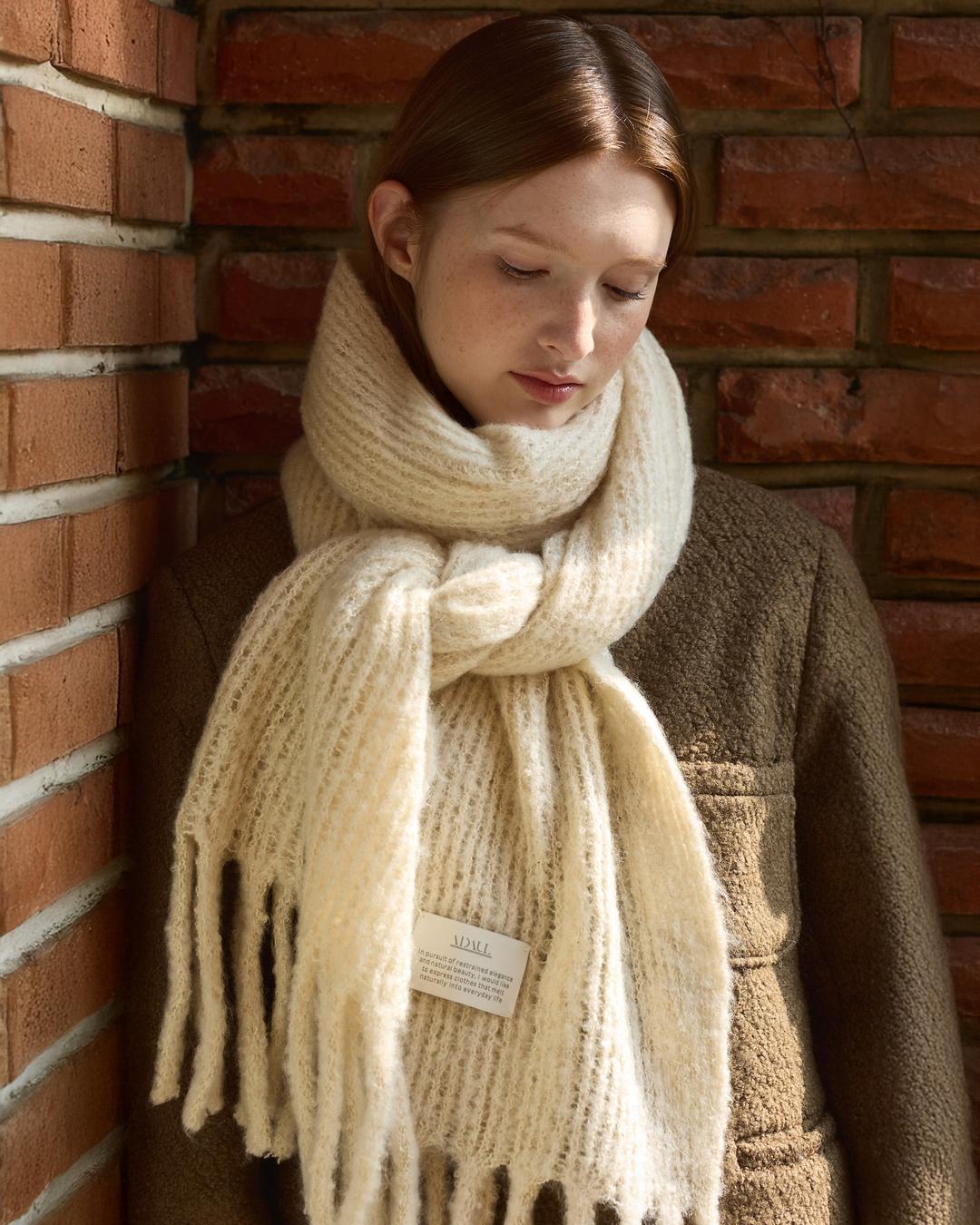 [선물포장] Cream whip long muffler - 3color