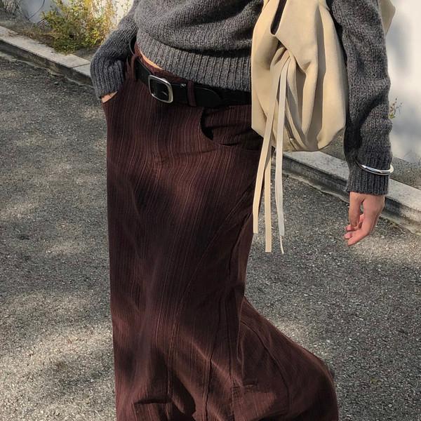 Corduroy stripe skirt