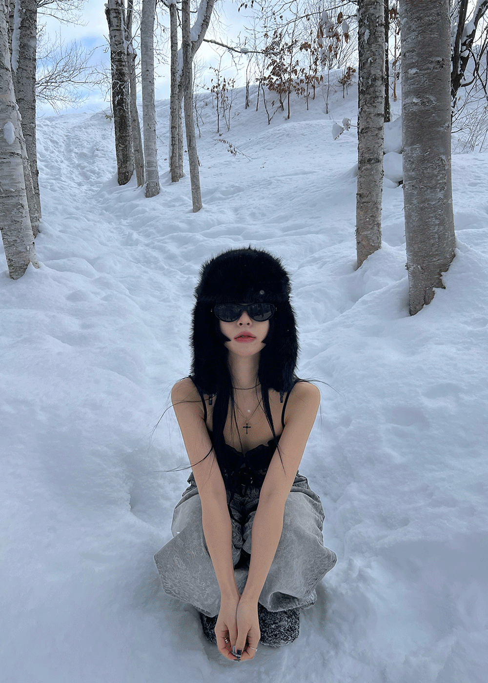 [주문폭주❤️‍🔥] 호벨 레오파드 와이드 데님 그레이 진