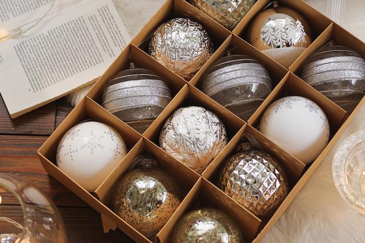 크리스마스트리 장식 소품 10cm 대형 볼 오너먼트 12pcs 2종