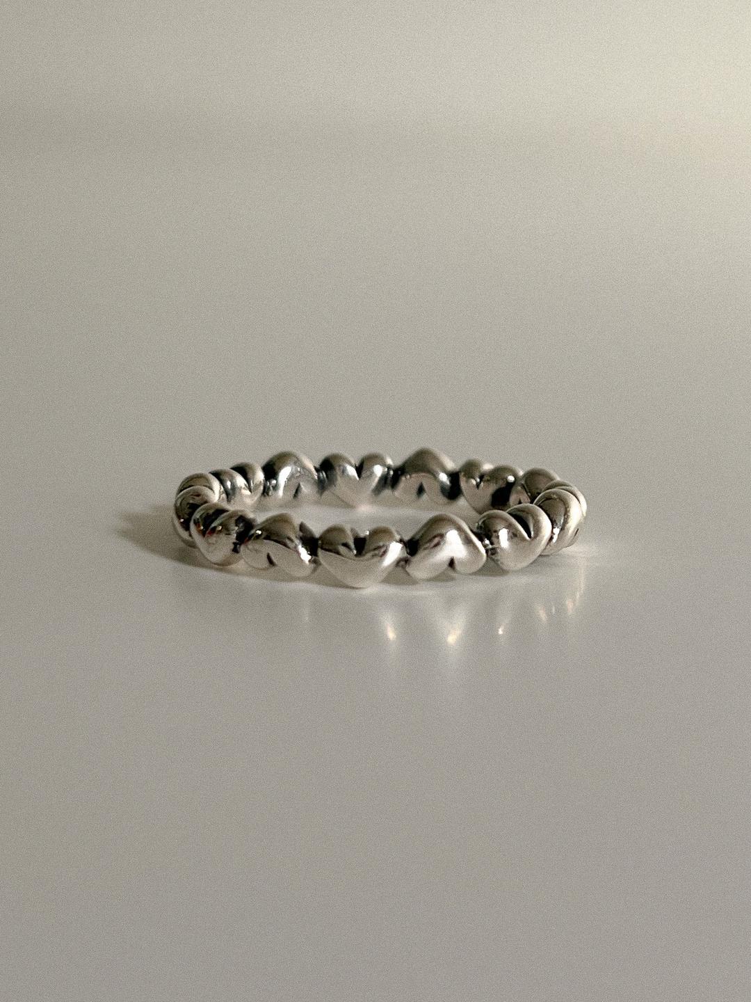 [92.5 silver] Derby heart ring 2colors