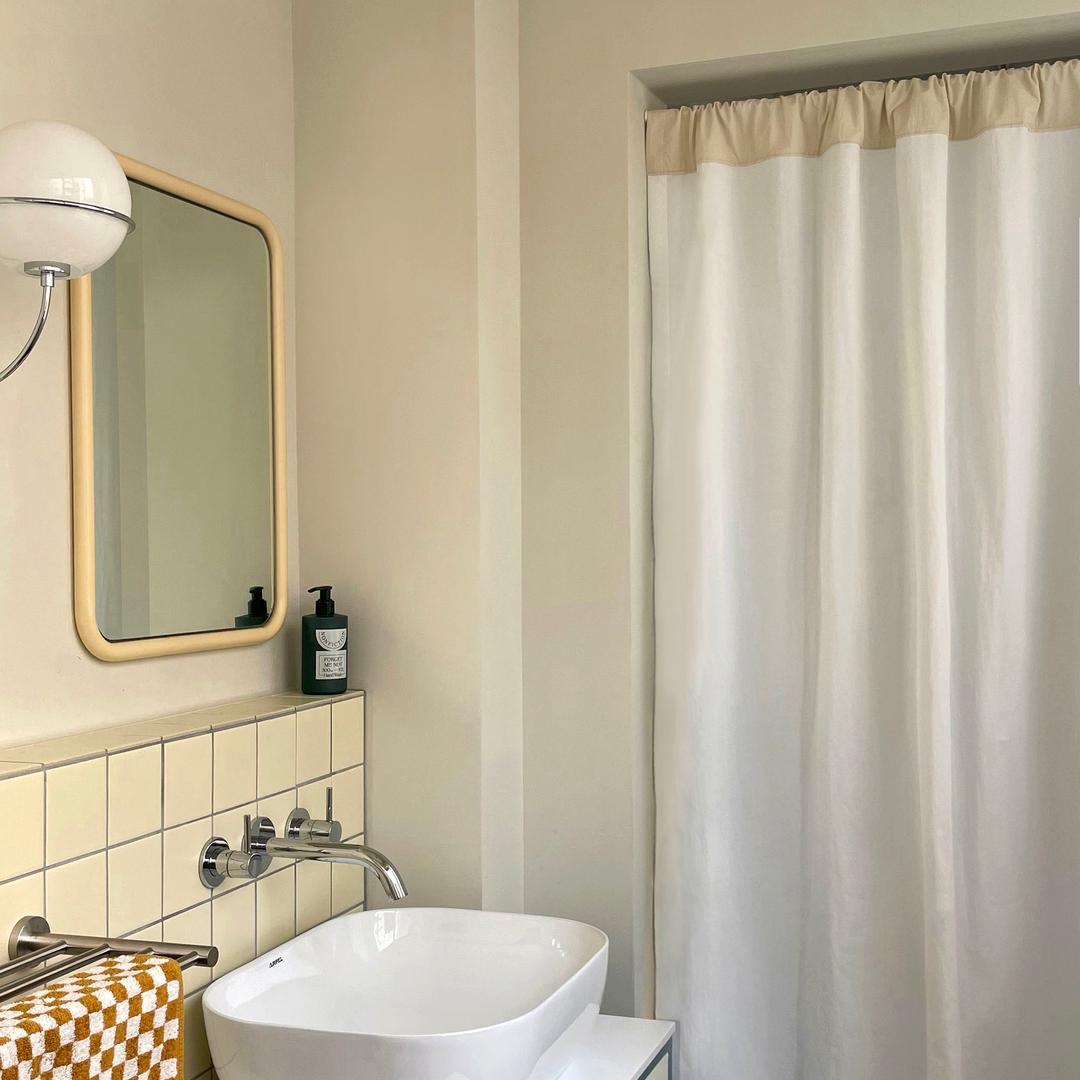 cotton texture shower curtain / white 샤워커튼